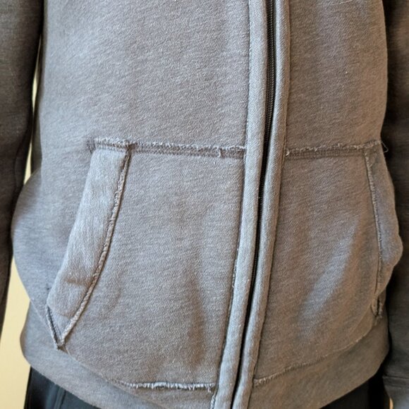 Hollister Men’s Jersey Fleece Lined Zip Up Hoodie Jacket Gray Long Sleeve Soft - Picture 6 of 10